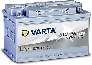 VARTA Silver Dynamic AGM LN4 (580 901 080) Imported Car/Japanese Car Battery for Idling Stop Cars/Standard Cars Compatible with German Cars