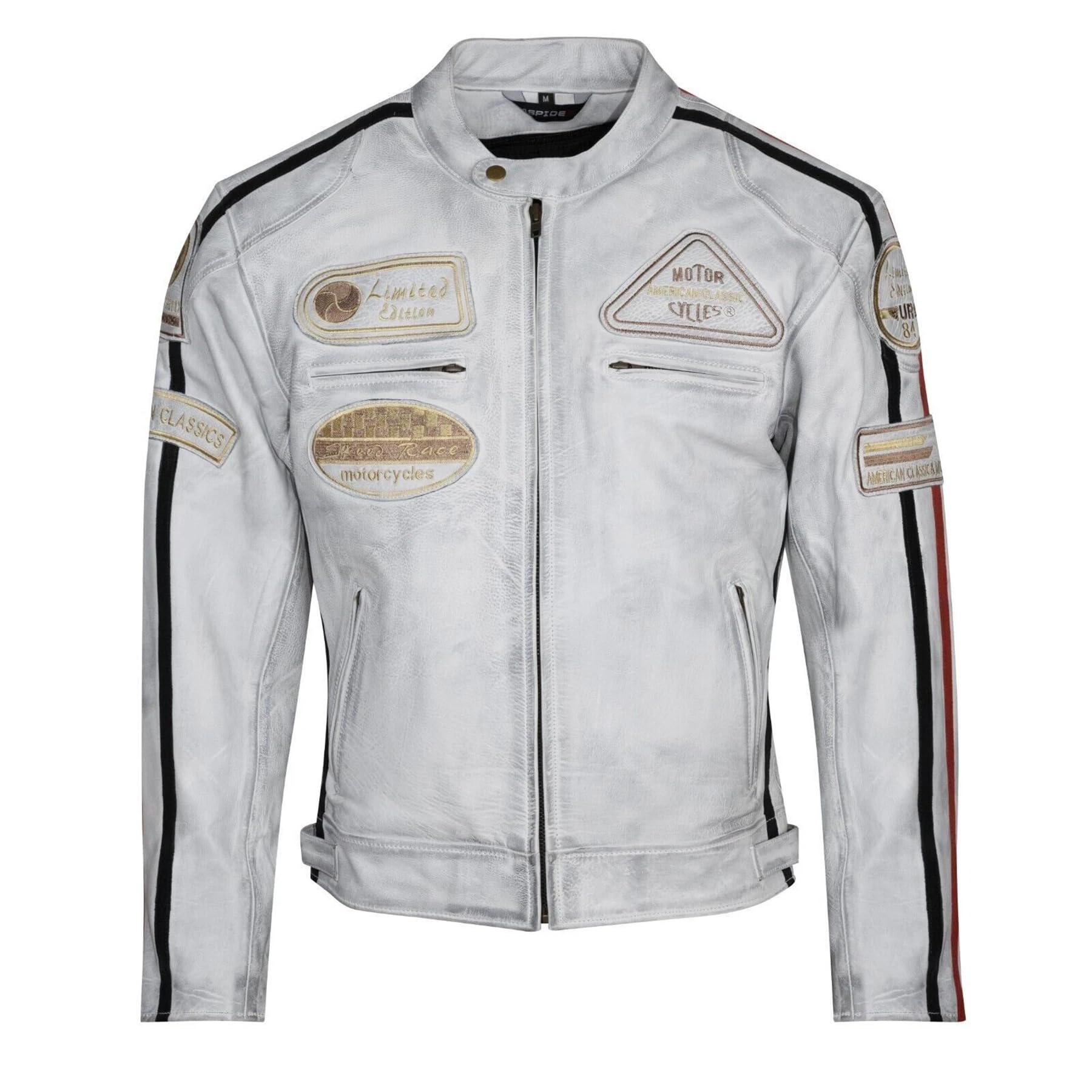 ASPIDEX Blouson moto en cuir pour homme, vintage, Custom & Café, de course, style Harley
