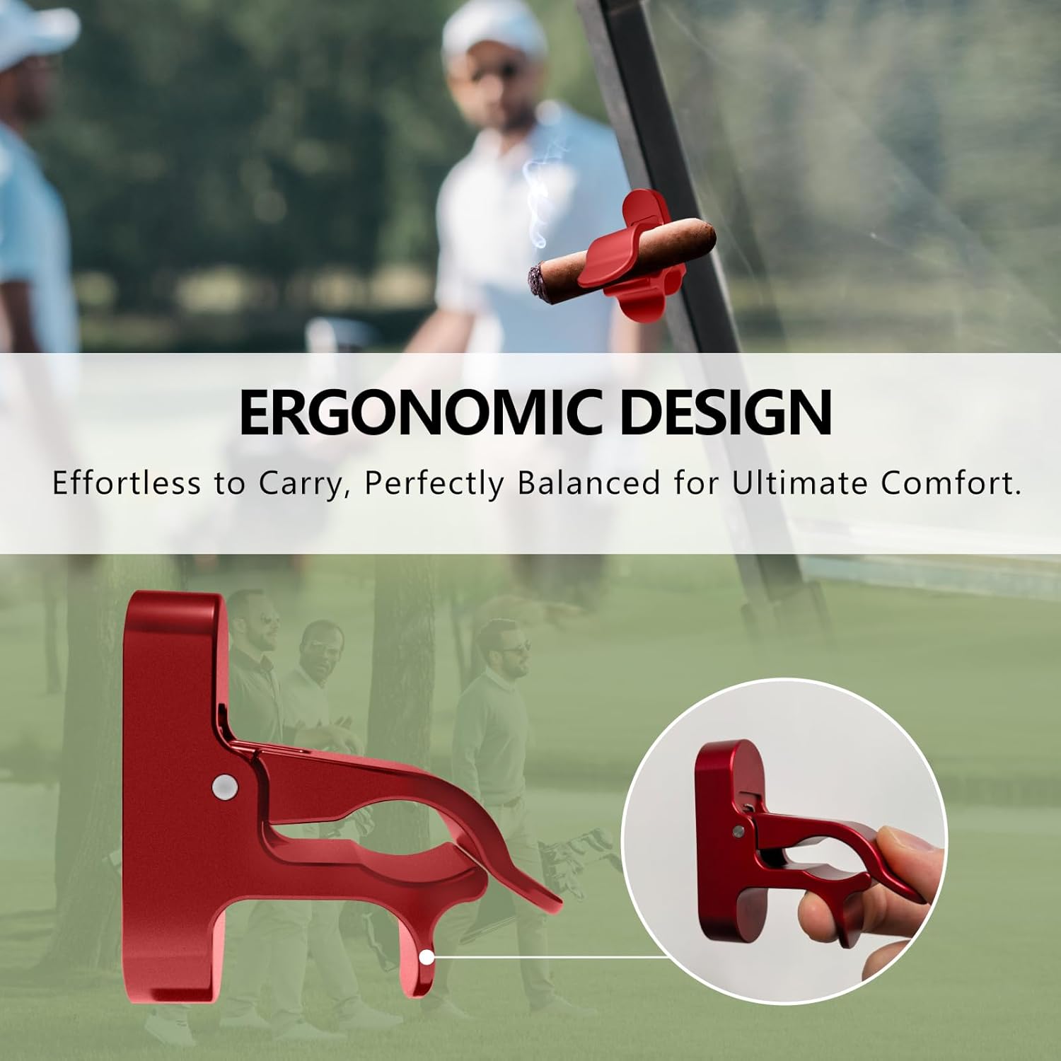 2-Pack Magnetic Golf Holder Clip for Golf Cart with Hook Design, Aluminum Alloy Golf Cart Hold with Secure Grip & Hook & Loop Strap, Golf Cart Accessories, Ideal Golf Gifts for Men