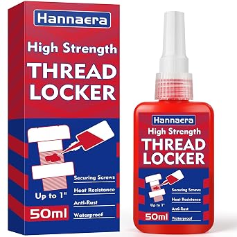 Thread Lock Red 50 ml, High Strength Threadlock, Permanent Threadlocker, Lock & Seal Nuts, Bolts, Fasteners and Metals, Against Losening and Leakage 50ml