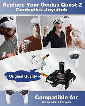 13-in-1 Joystick Replacement Repair Kit for Oculus Quest 2 VR Controllers | Joystick repair accessory set designed for Meta Quest 2 controllers to fix drift issues with all necessary disassembly tools