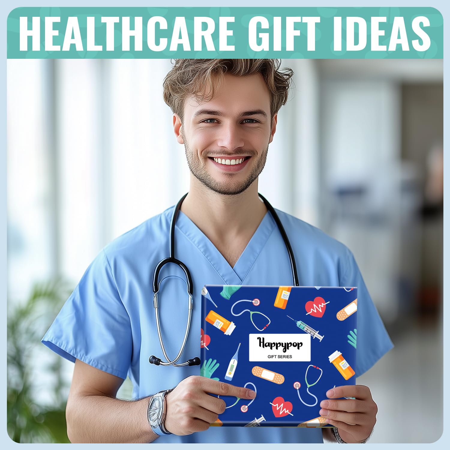 HAPPYPOP Nurse Doctor Vet Tech Gifts - Ophthalmologist Cancer Gift, Drs Day Nurse Week Socks