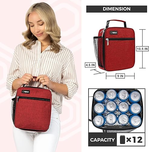 Miniatura 3 de opux Lonchera térmica para adultos, hombres y mujeres, bolsa térmica para niños, niñas, adolescentes, bolsa térmica para el almuerzo, suave y