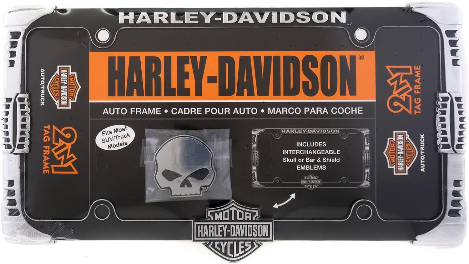 Harley-Davidson Willie G Skull and B&S 2-in-1 License Plate Frame CG42548