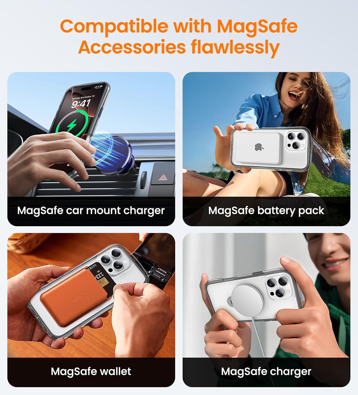 Magnetic for iPhone 16 Pro Case with Stand [Compatible with MagSafe][360° Rotatable Ring Holder Kickstand][Military Grade Protection] Airbag Shockproof Case for i Phone 16Pro 6.3 Inch, Gray