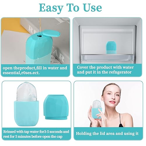 Miniatura 4 de Molde de rodillo de hielo, rodillo de hielo para cara y ojos, cubo de belleza ilumina la piel y mejora el brillo natural y elimina líneas finas,