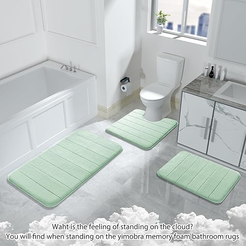 Miniatura 6 de Alfombra de baño de espuma viscoelástica, 24 x 17 pulgadas, cómoda, suave, antideslizante, súper absorbente, de secado rápido, alfombra de baño para