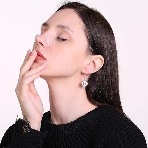 Miniatura 2 de Aretes colgantes de pelota deportiva aretes de fútbol, baloncesto, fútbol, voleibol, béisbol para mujeres fanáticos