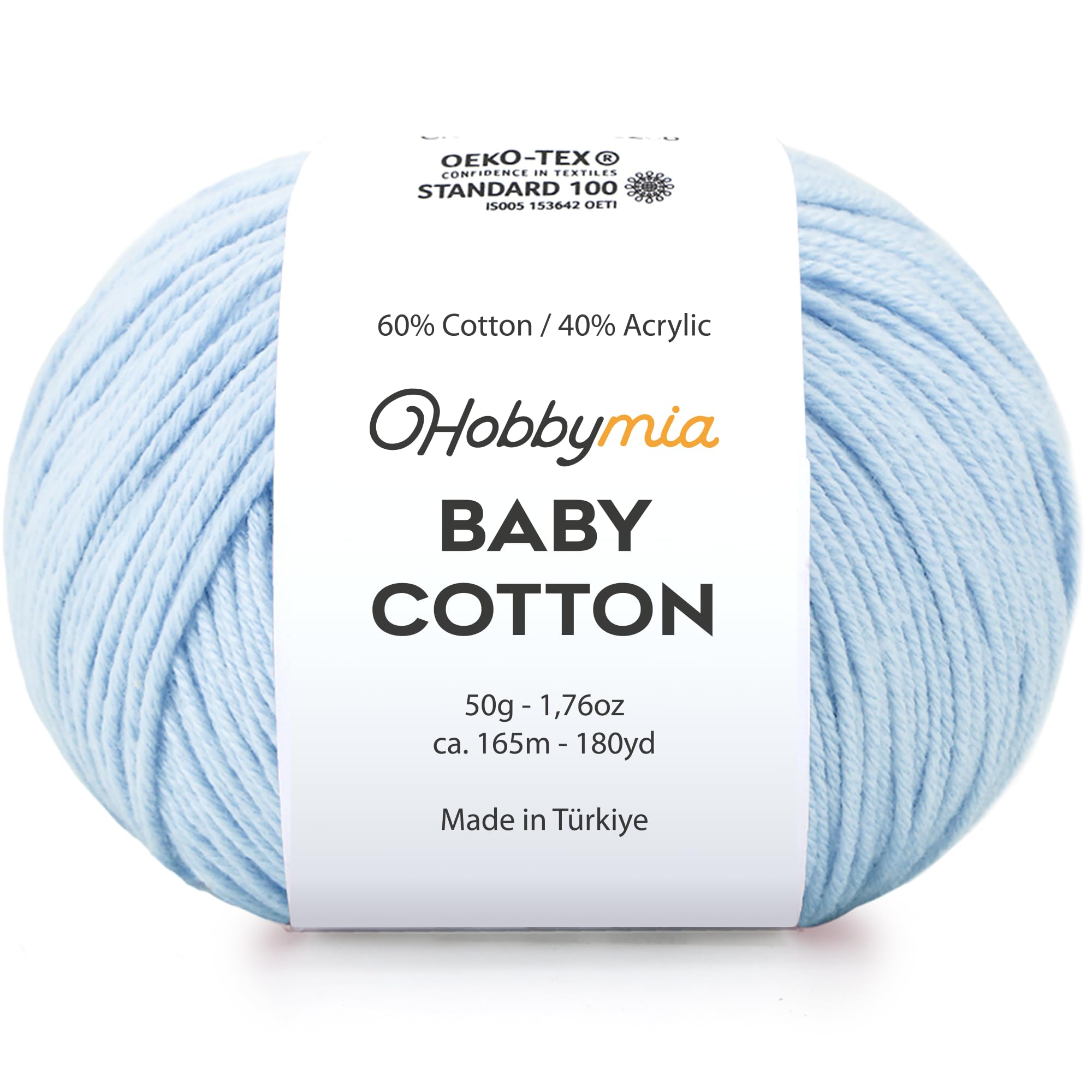 Baby Cotton Blend Yarn – Soft Sport Weight Yarn for Crochet & Amigurumi - 50g/180yds - 60% Cotton 40% Acrylic - Ideal for Baby & Knitting Proj.(Neon Green, 1 Ball) — view 13