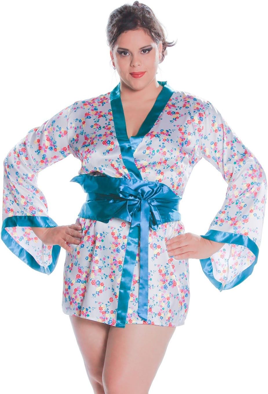 Women's Geisha Costume Short Kimono Robe #C076/x (S/m-3x/4x)