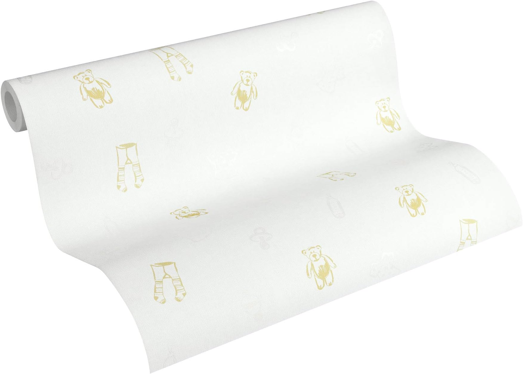 Kids Wallpaper Little Stars Non-Woven Wallpaper 10.05 m x 0.53 m Creme Gold White Made in Germany by Livingwalls 358452 35845-2