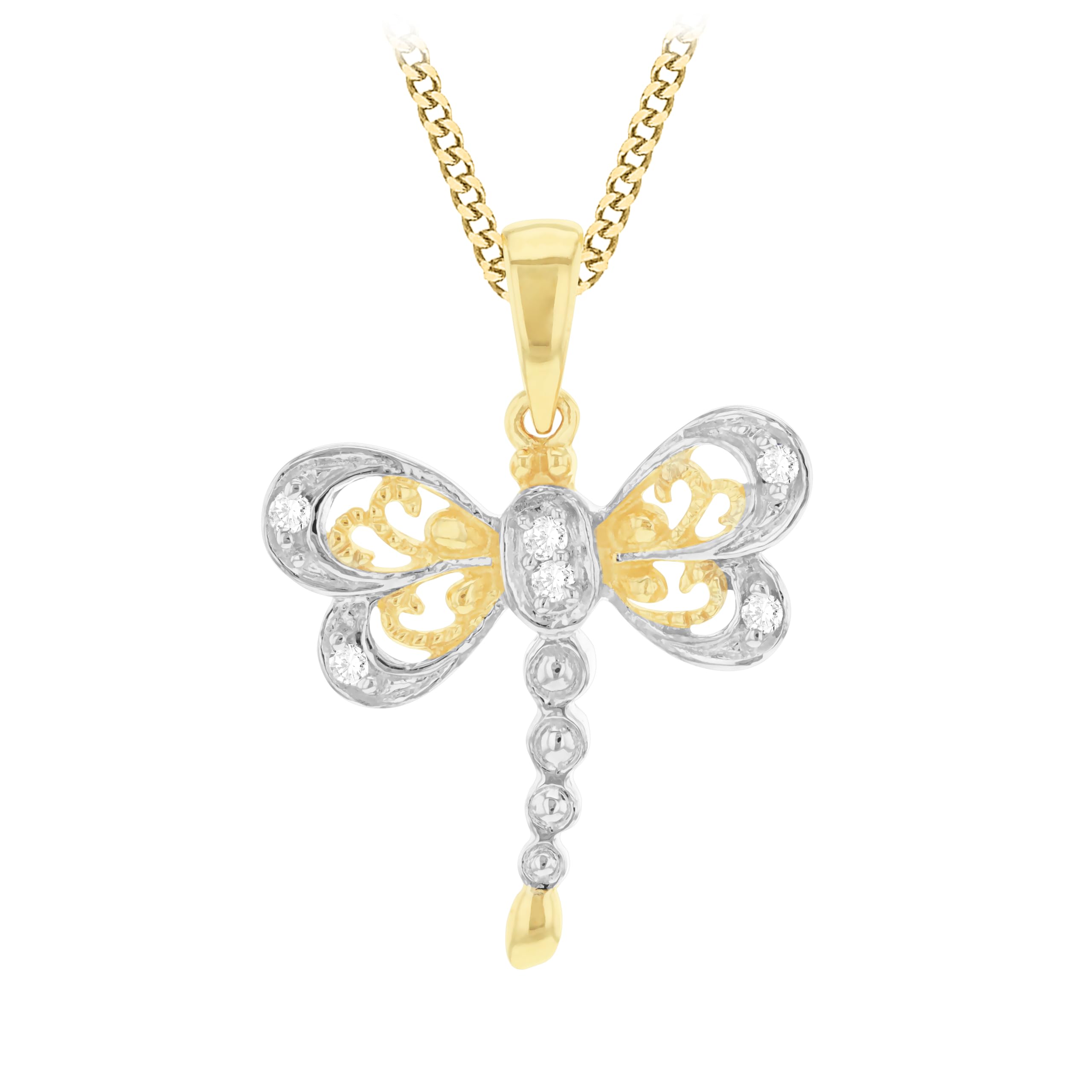 Carissima Collar de mujer con oro amarillo de 9 quilates (375/1000), diamante, 46 cm