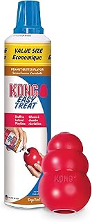 Classic Stuffable Dog Toy Easy Treat Peanut Butter Spray - Fetch & Chew Toy for Dogs - with Dog Toy Filler Treat - for Hours of Fun & Enrichment - 14 oz - Medium