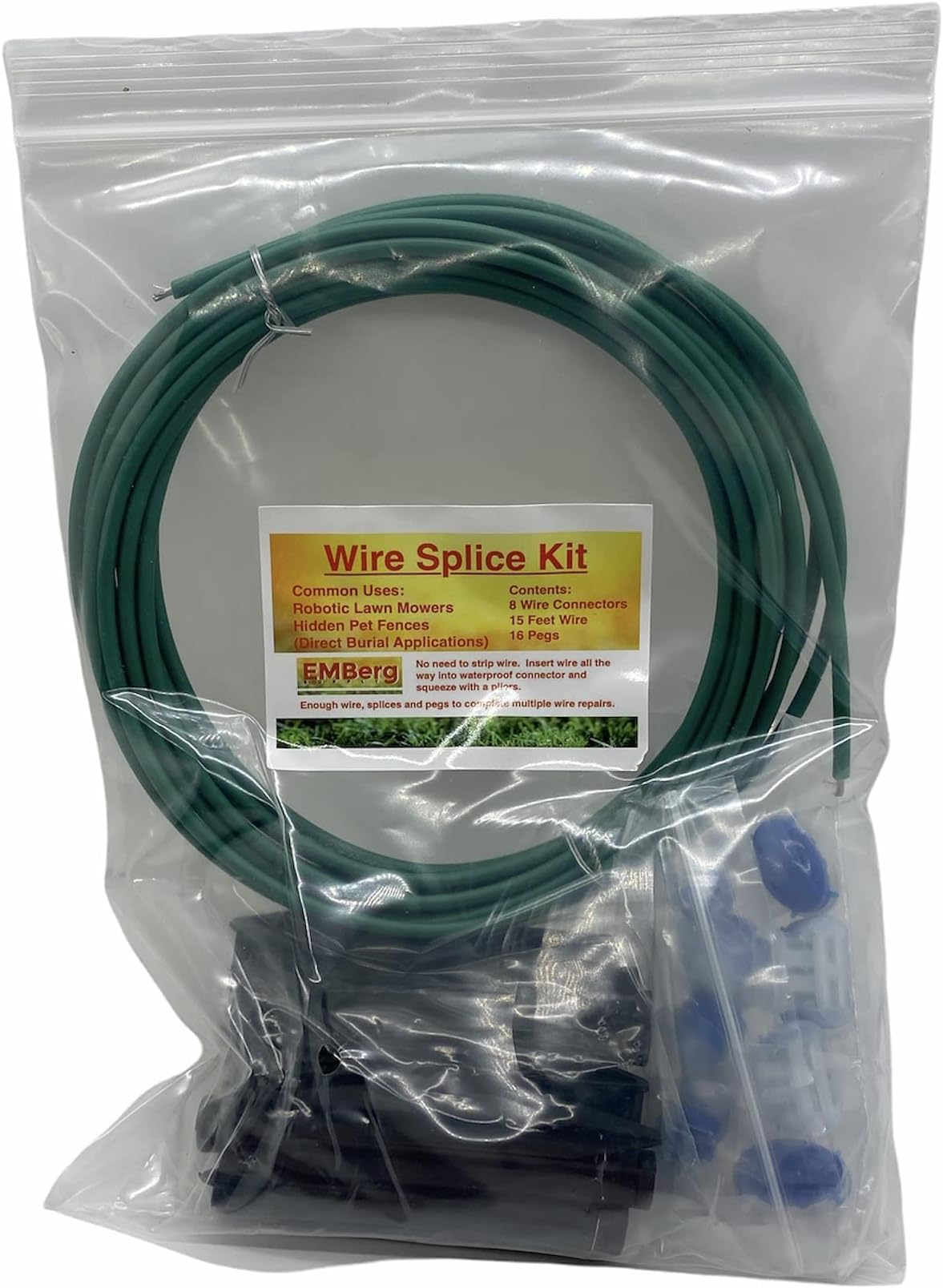 EMBerg Waterproof Wire Splice Kit for Wire Break Repair in Electric In-Ground Dog Fence Systems and Robot Lawn Mowers