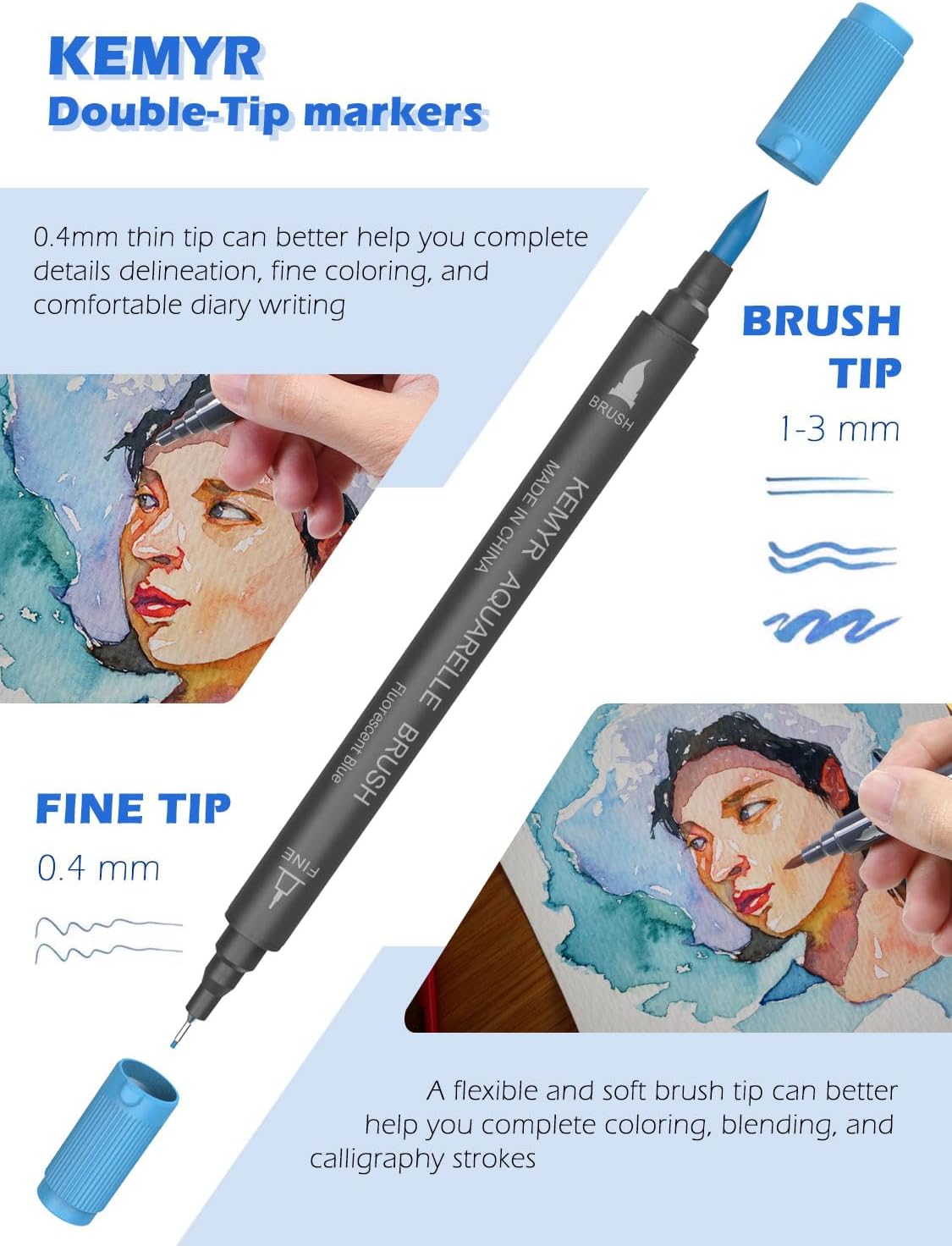 KEMYR Markers for Adult Coloring Books No Bleeding,100 Colors by Number image 2