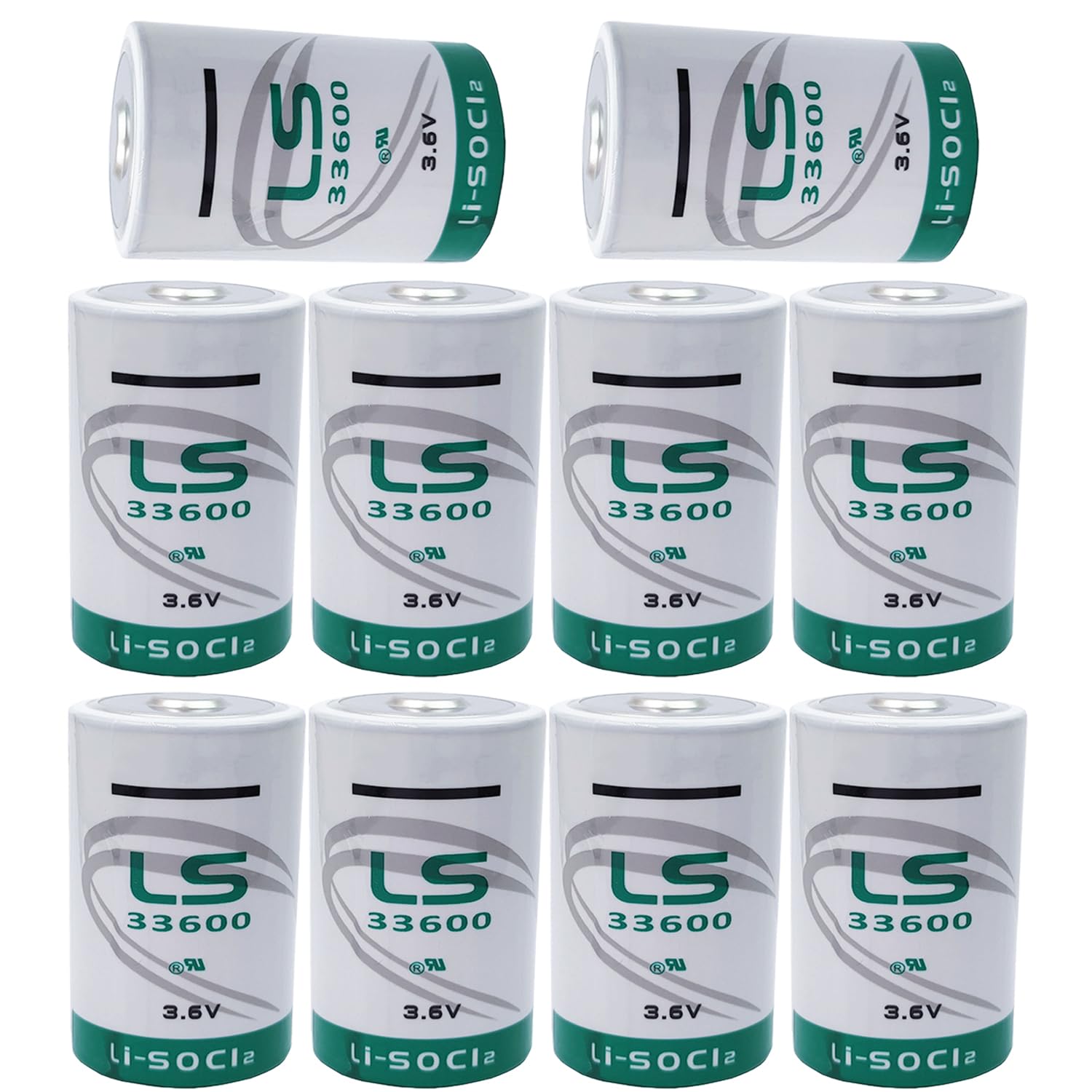 XCGonSa 10-Pack 3.6V 17000mAh LS33600 Battery for LS33600 D Size Lithium Thionyl Chloride Battery