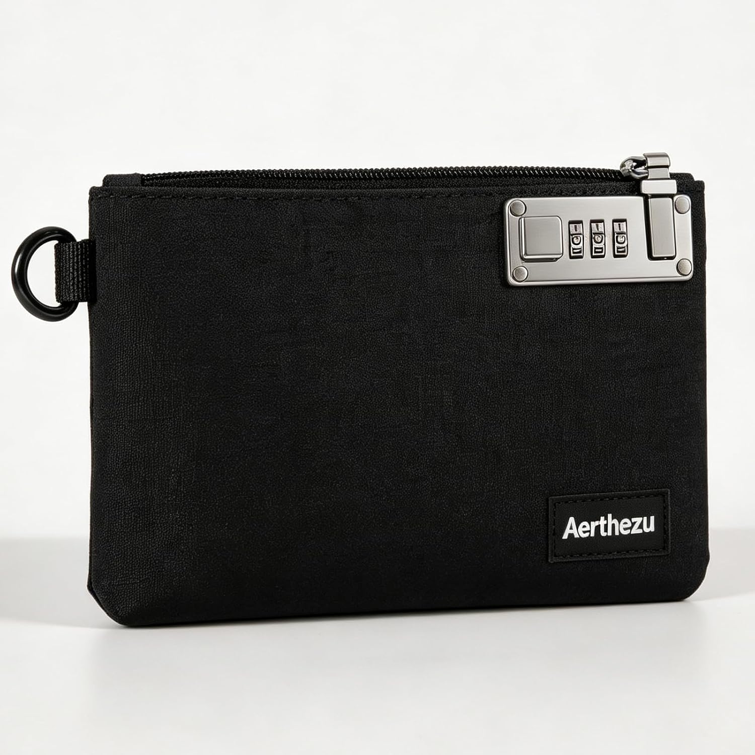 Cash Locking Bags with Zipper, 5x8 Inches Travel Safe Lockable Bank Bag, 3-Digit Combination Lock for Money, Passport, Medicine & Valuables, Black