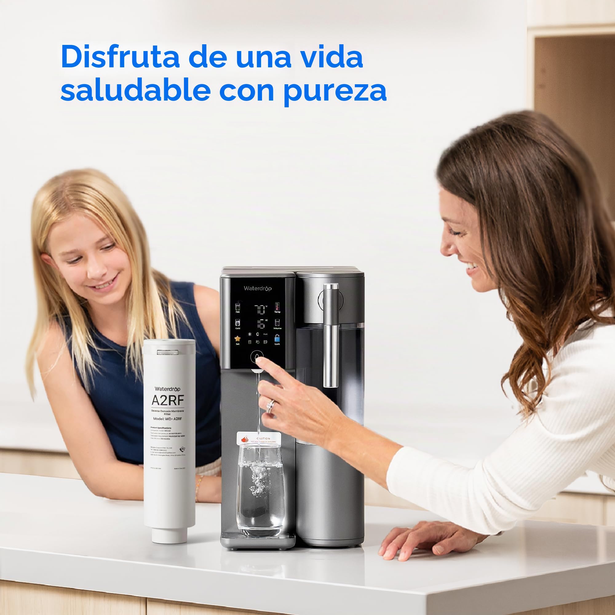 Waterdrop WD-A2RF Filtro, Recambio para el Sistema de Ósmosis Inversa de Encimera WD-A2, 12 Meses de Vida Útil