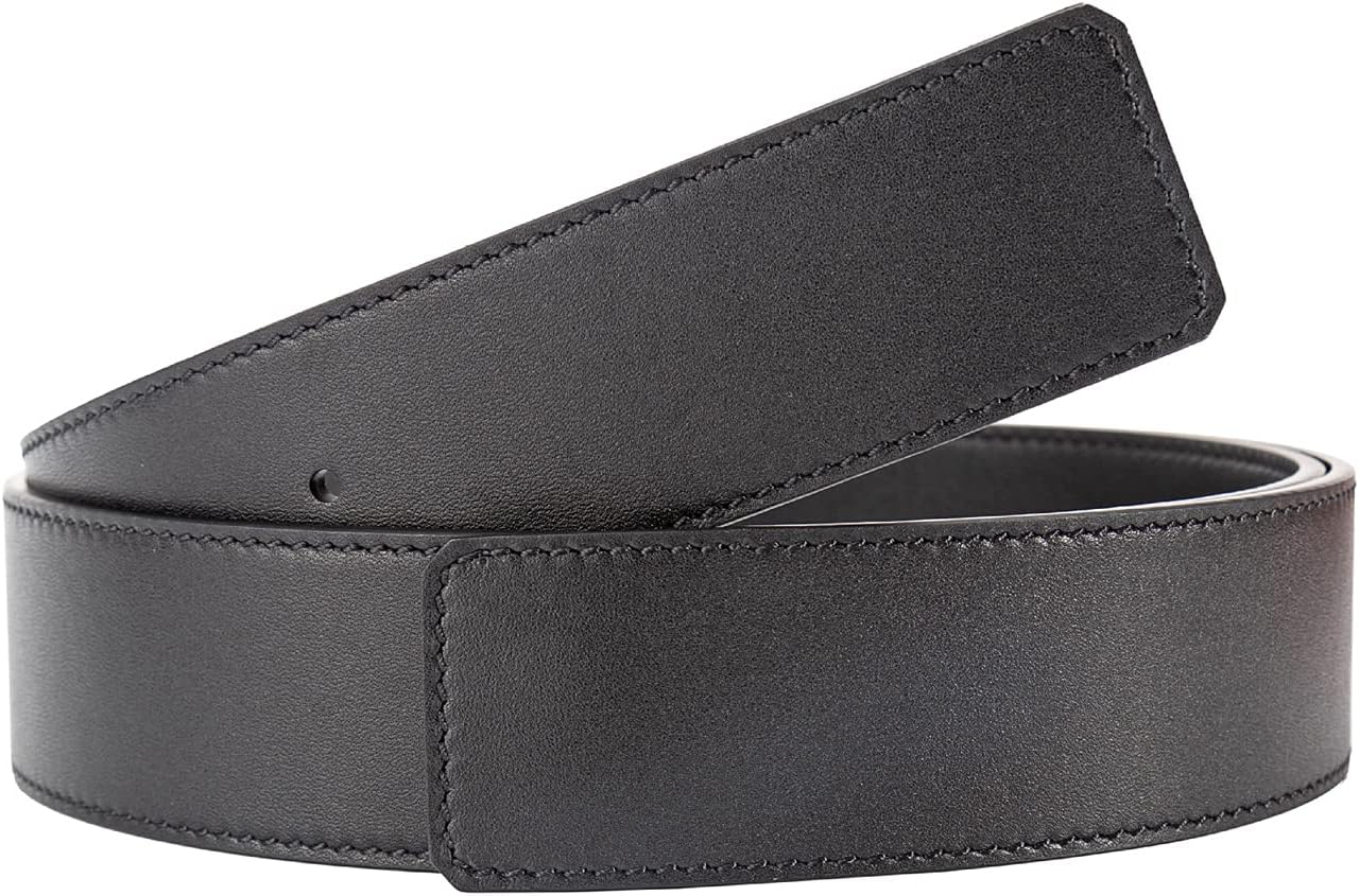 Vatee's Men Reversible Genuine Leather Replacement Belt Strap No Buckle image 2