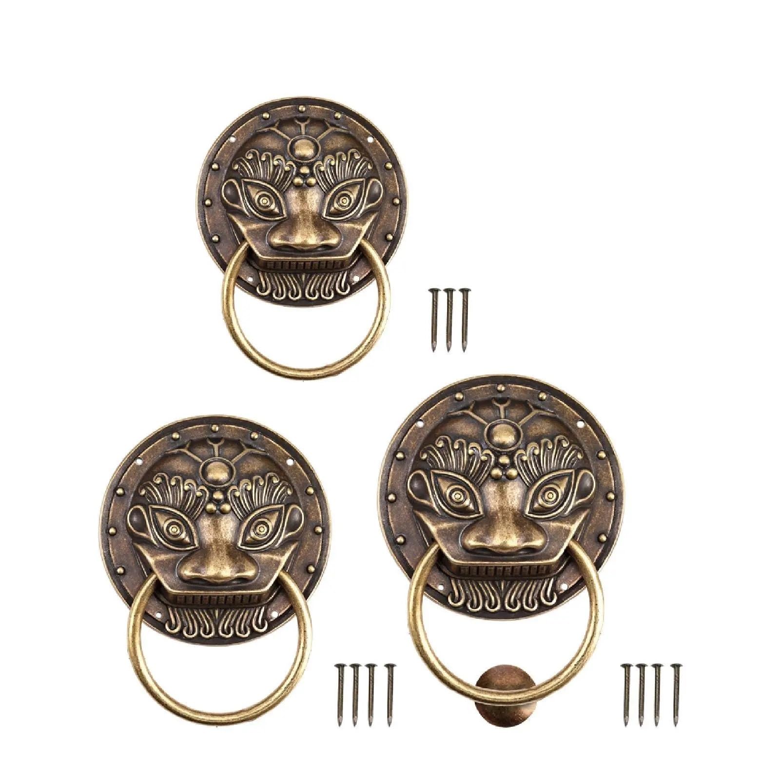 poignée de heurtoir de porte Heurtoir de porte, matériel robuste, finition Bronze Antique, accessoires, poignée for armoire bureau, décoration maison(4 inch)