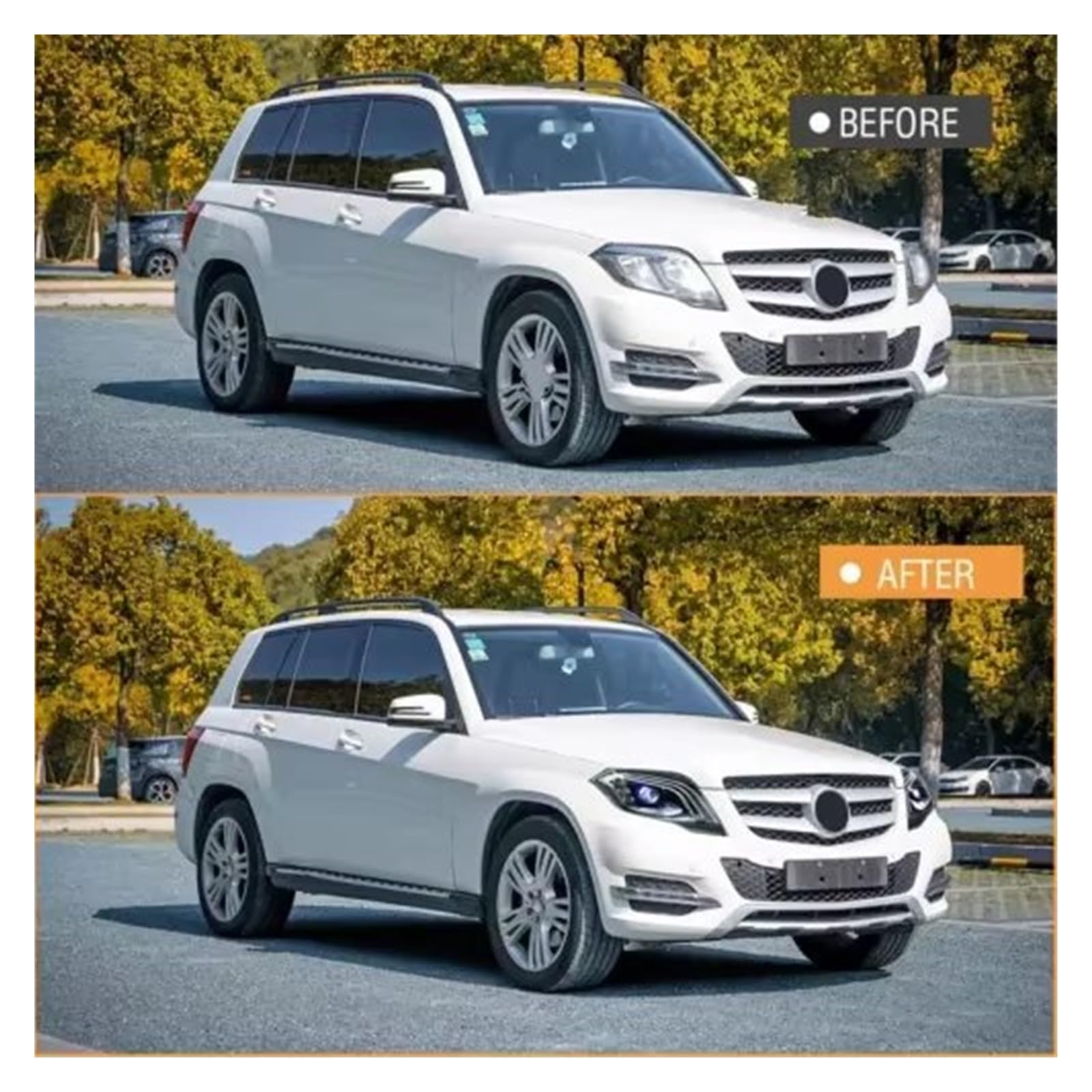 Anteriore Gruppo Fari Anteriori Per Benz Per GLK X204 Faro 2013-2015 GLK250 GLK300 Testa Lampade Fari Auto Assemblaggio Aggiornamento Design Proiettore LED(Xenon)