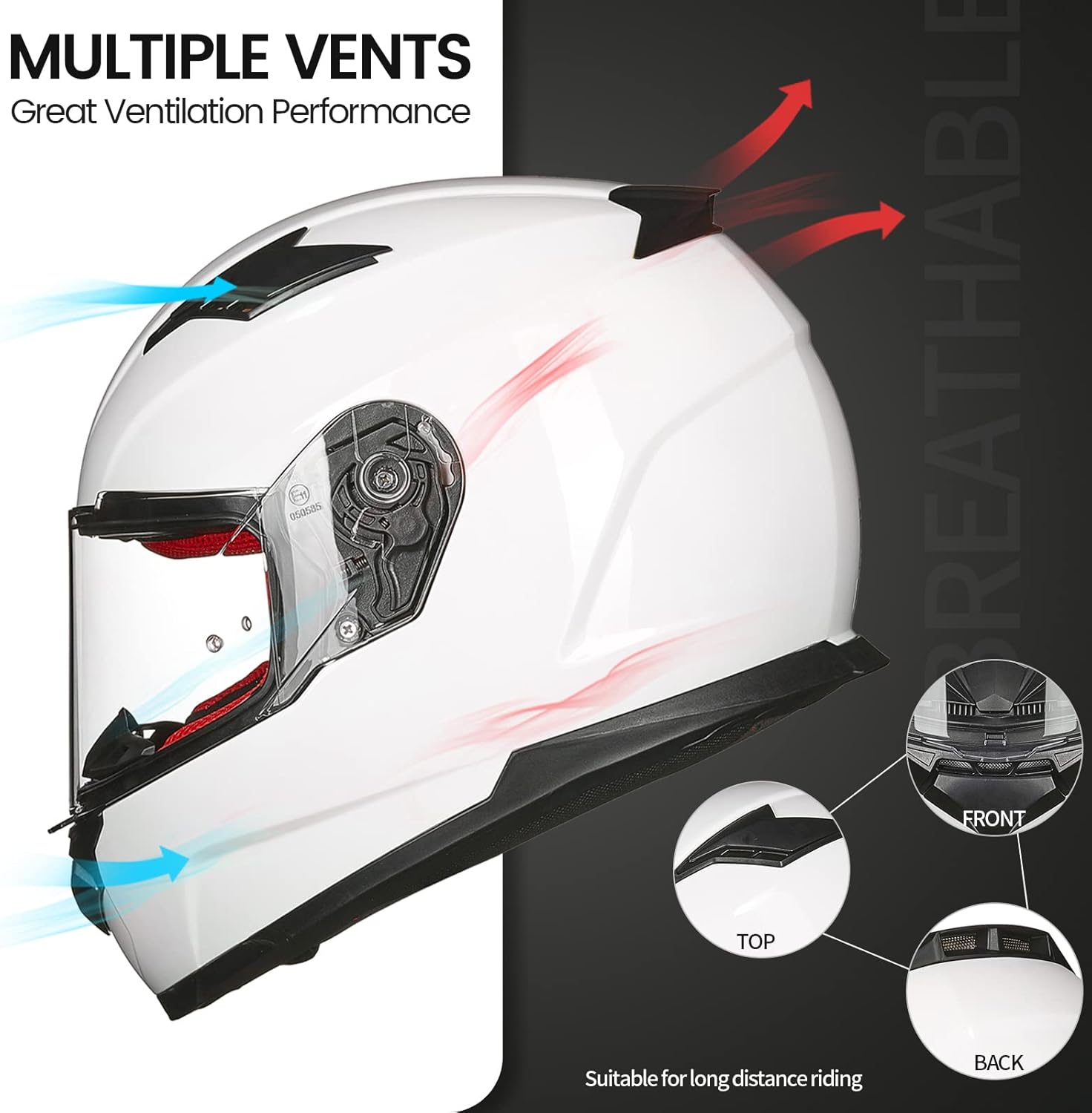 ILM Full Face Snowmobile Motorcycle Helmets for Men Womens Dual Sport Pinlock Anti Fog for Adults DOT Model 817