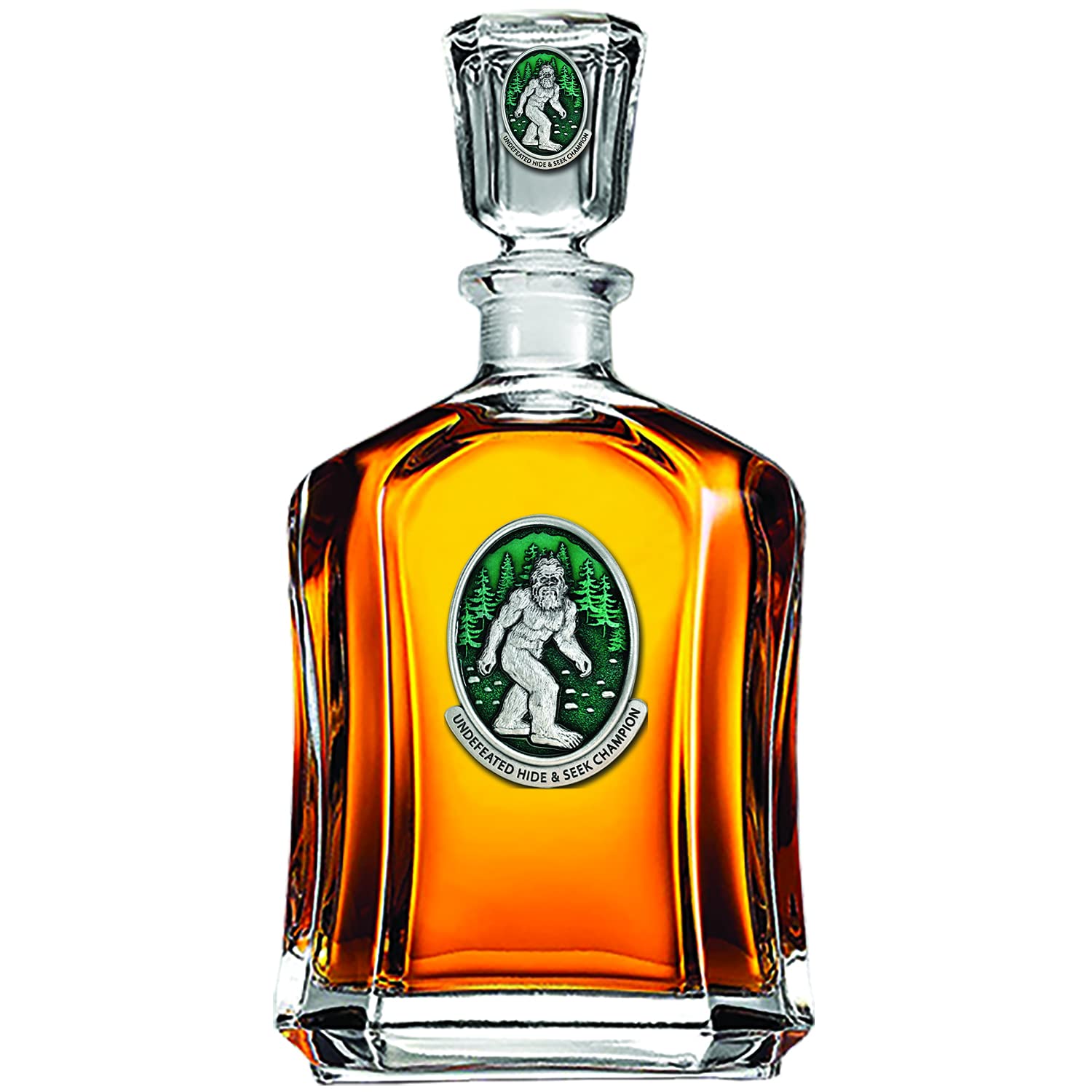 Heritage Pewter Bigfoot Capitol Decanter | 24 OZ Whiskey Decanter for Liquor with Airtight Stopper | Expertly Crafted Pewter Glass