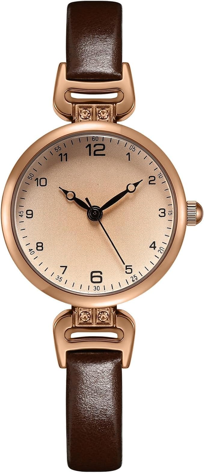 Retro Brown Women's Quartz Watch with Small Size, Vintage Leather Bracelet and Fashionable Design-image-18