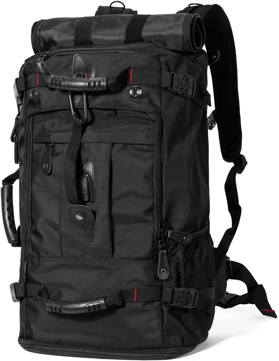 Large Capacity For Travel Hiking Sports Carry On Backpack Durable Convertible Duffle Bag Laptop airplane 45L-Normal Black