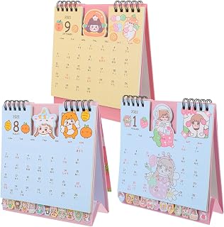 Veemoon 3ピース 2022年カレンダー ポケット メモ帳 カレンダー 子供用 オフィスカレンダー カスタムデスクカレンダー デスクカレンダー メモスタンディング フリップカレンダー ペーパーカレンダー 素敵なカレンダー 卓上カレンダー