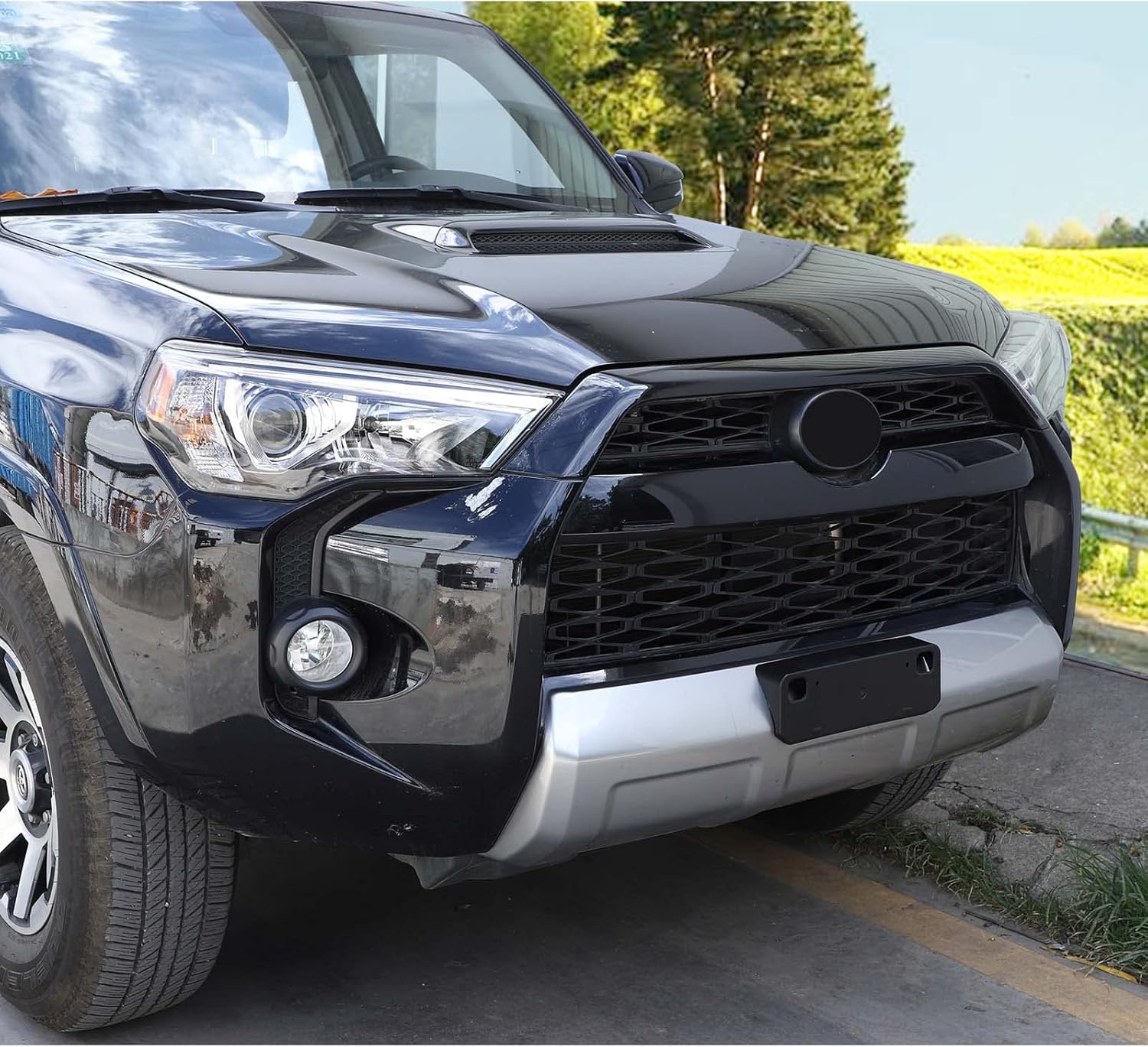 Jimen for 4Runner License Plate Holder, Front License Plate Frame Mount Bracket Compatible with Toyota 4Runner 2010-2023 (Black)