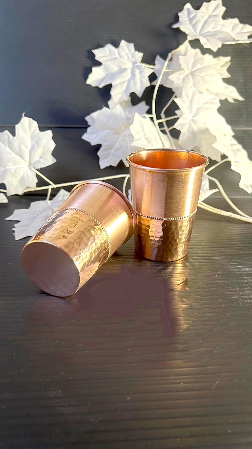Pure Copper Tumblers for Storing and Drinking Water for Ayurvedic Ayurveda Health Benefits | Copper Water Drinking Glass | 350 ml (11.8 fl. oz. (2) - Image 6