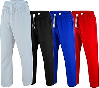 Jaguar - Essential Karate Pants 8oz Light Weight for MMA Martial Arts Kids Adults Unisex (White, 1)
