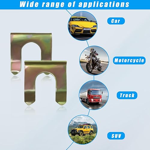 Miniatura 6 de Dickno 16 clips de línea de freno, retenedores de manguera de freno de metal, en forma de U, repuesto de clips de manguera de freno de automóvil,