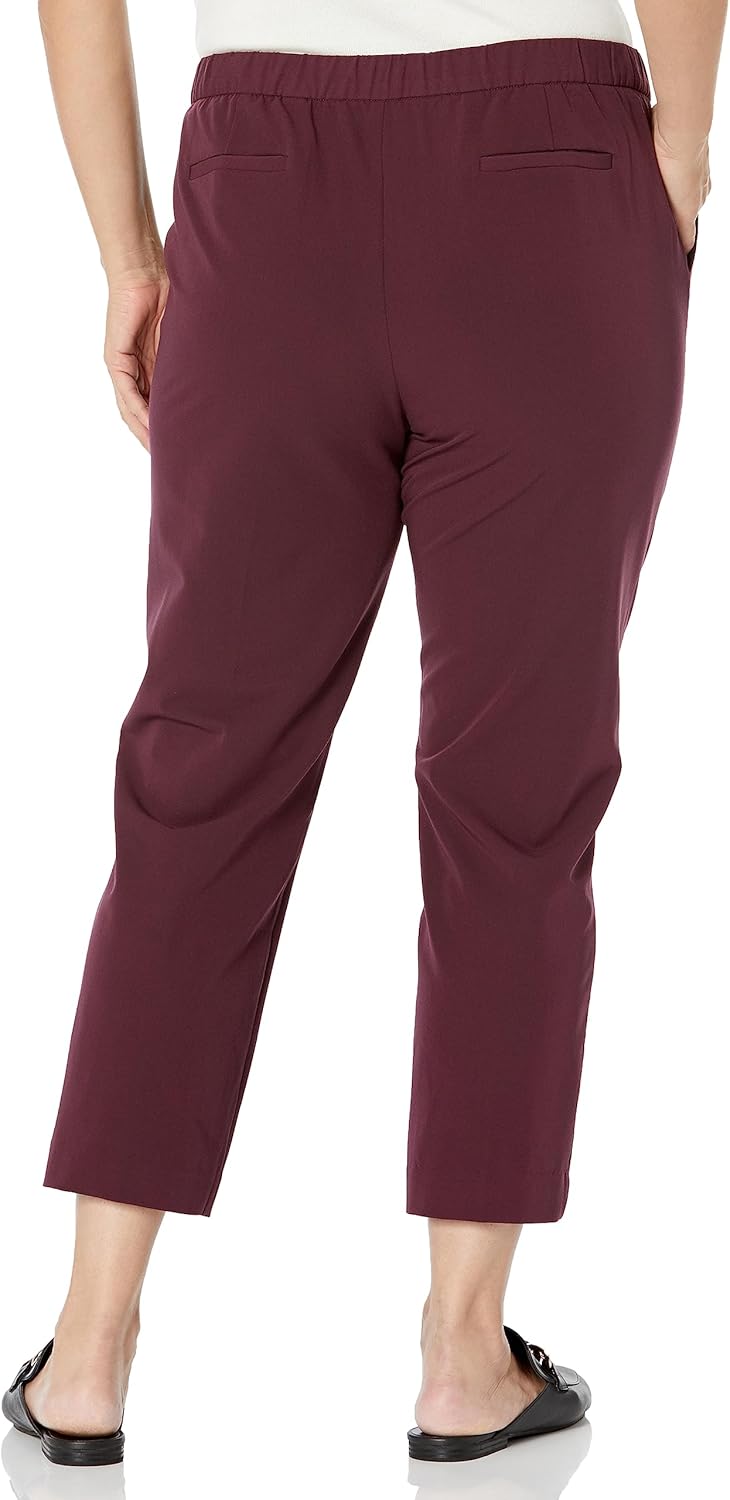 Calvin Klein Womens Lux Stretch Straight Leg Belted 2 Button Tab PantLeggings - Image 2