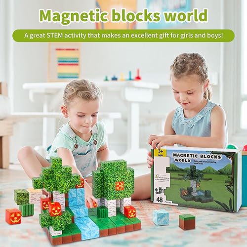 Miniatura 7 de Bloques de construcción magnéticos juego de mundo magnético de construcción, juguetes sensoriales STEM Montessori para niños pequeños, regalos para