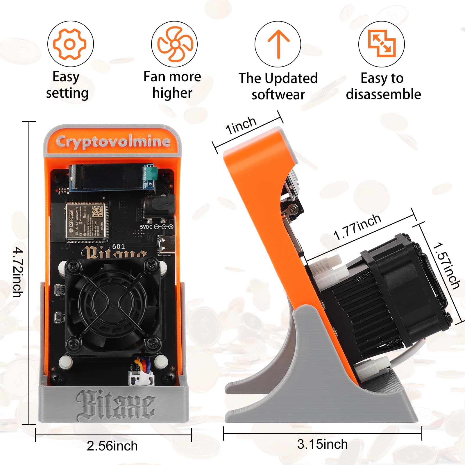 Amazon.co.jp: Bitaxe ガンマ 601 ビットコイン マイナー BM1370 Asic 破片 1.2TH/s ソロ マイナー  18W/TH エネルギー効率 2.4G WiFi 家庭使用 BTC マイナー ...