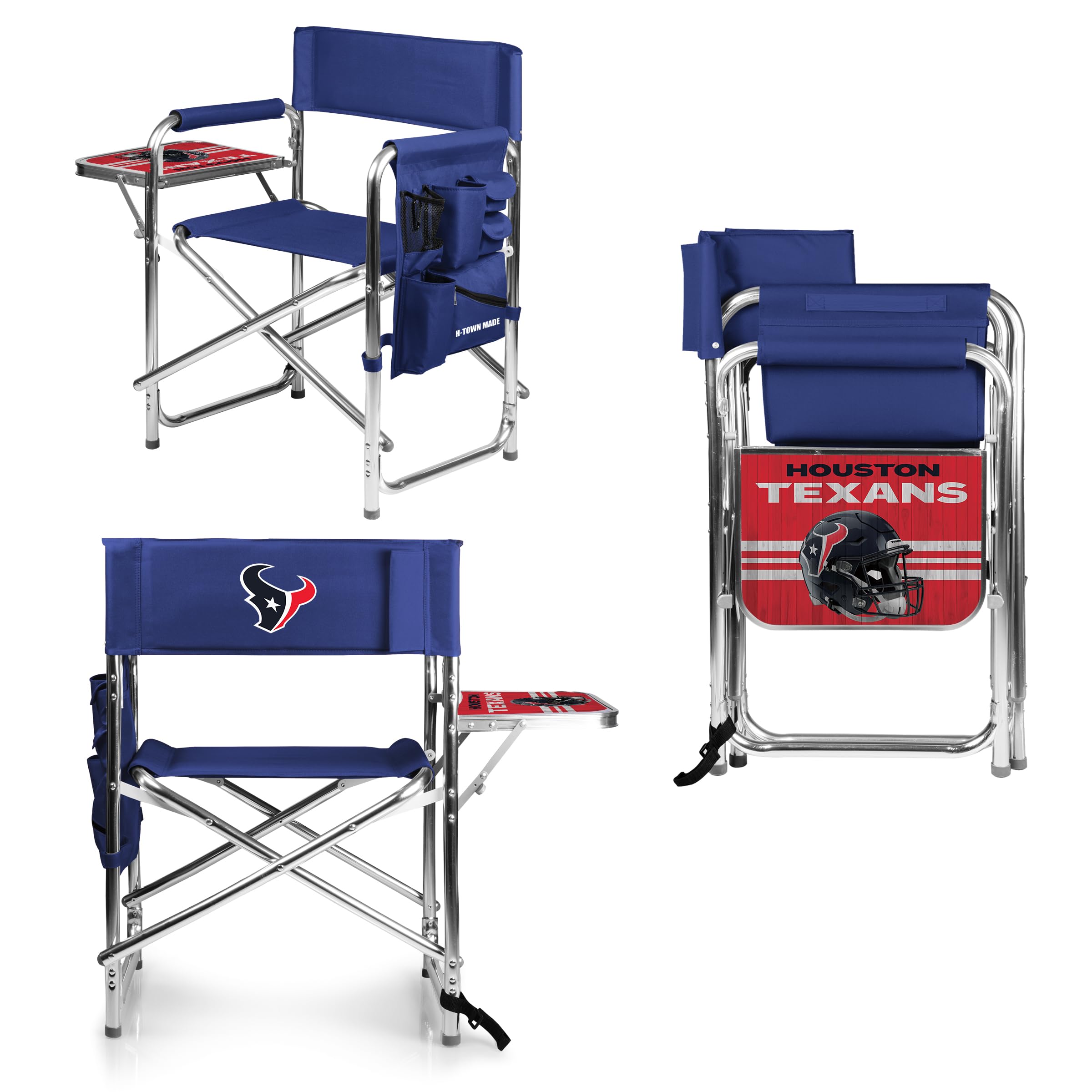 Picnic TIME NFL Unisex-Adult NFL Sports Chair with Side Table, Beach Chair, Camp Chair for Adults
