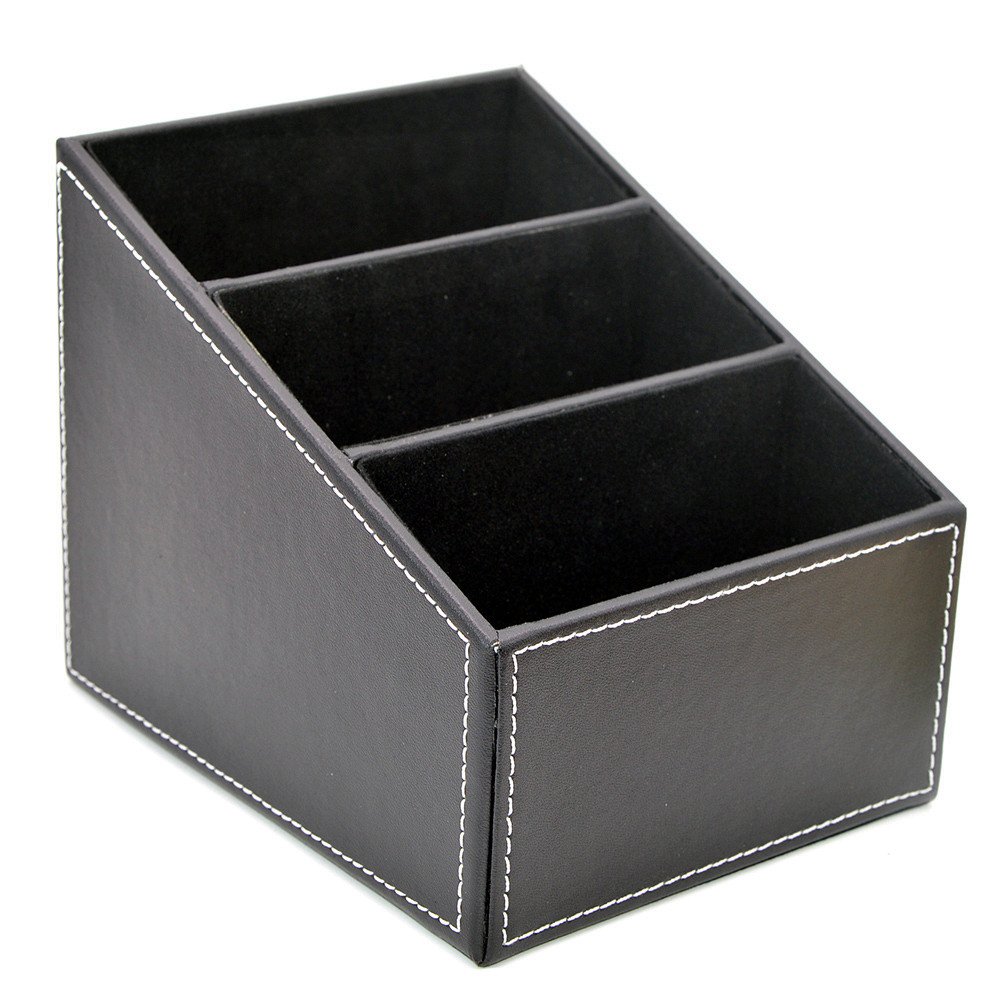 Medifier Elegant Leather Desk Stationery Organizer,Multi-function Desk Storage Box for Pen/Pencil,Cell phone - Image 4