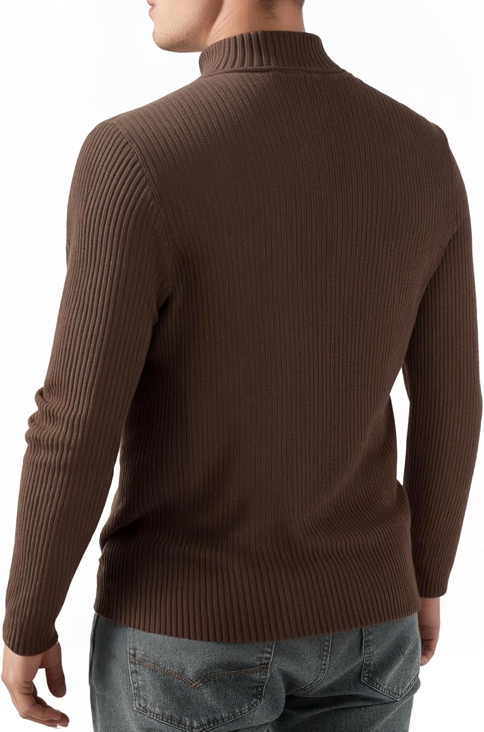 MANGOPOP Men's Mock Turtleneck Shirts Long Sleeve Shirts Pullover Ribbed Sweater Fall Fashion 2025 - Image 3