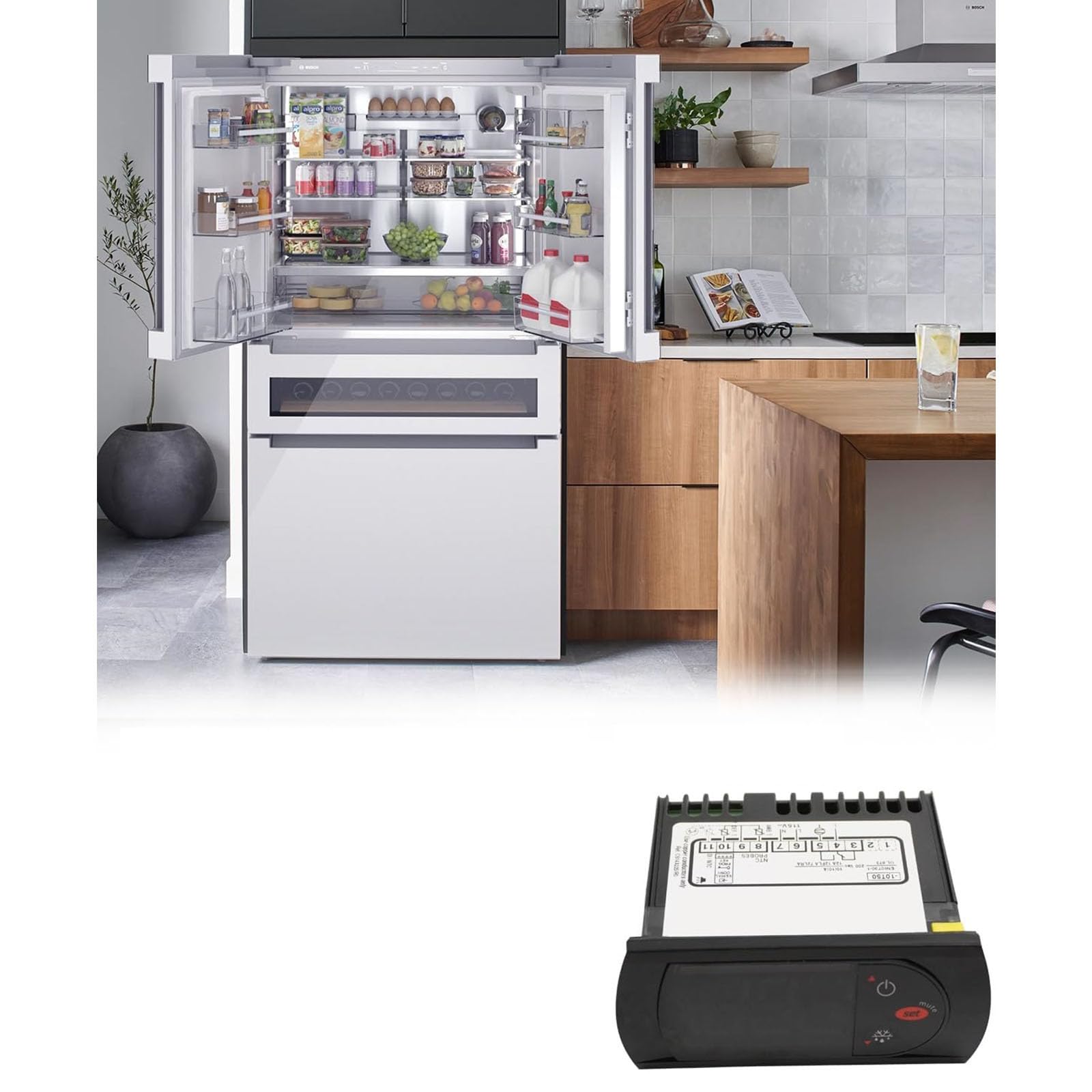 Termostato con regolatore di temperatura a doppia sonda, alta precisione, ideale per unità di refrigerazione commerciali e domestiche, trasduttore di temperatura del frigorifero