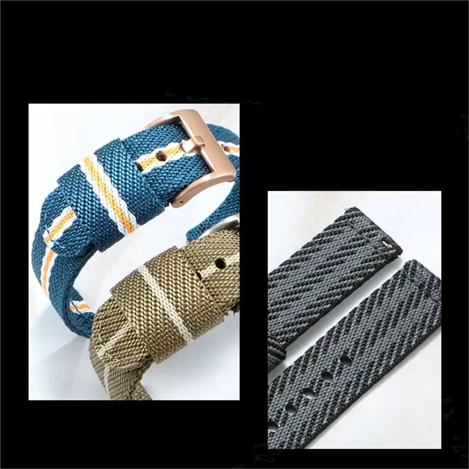 Cinturino per orologio in nylon Cinturino for orologio unisex in tela di nylon, cinturino classico casual retrò, accessori 18 19 20 21 22 23 24mm
