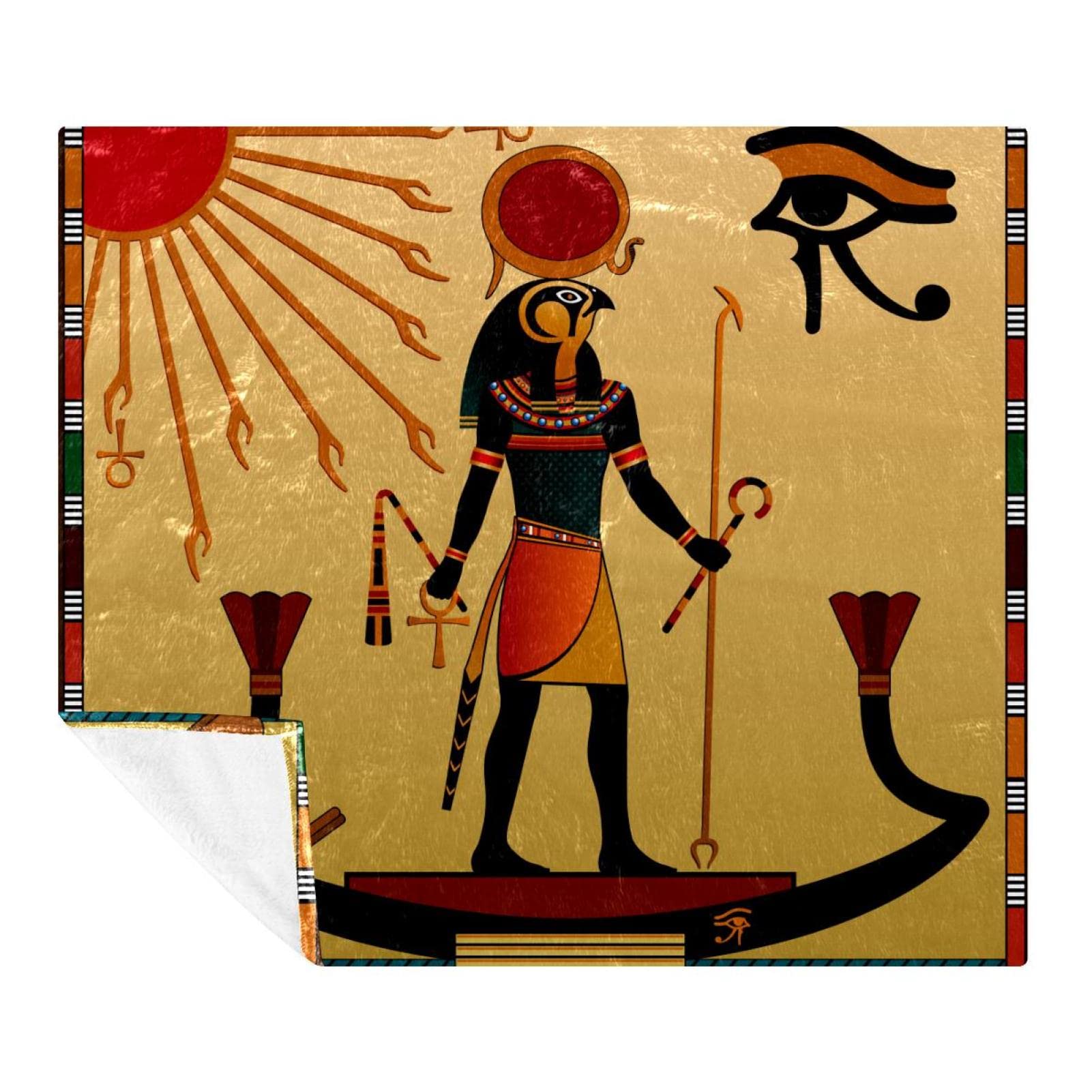 Couverture polaire déco égyptienne antique pour sol de chambre et salon