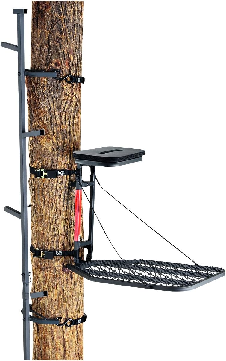 Guide Gear Deluxe Hang-On Tree Stand with Climbing Sticks for Deer Hunting Equipment and Accessories