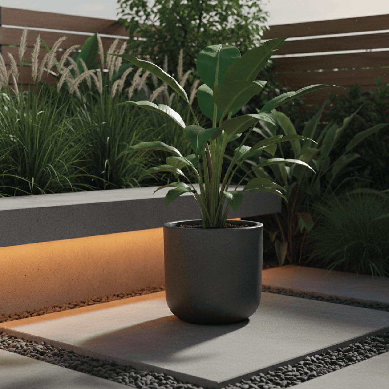 Blumentopf Orena - 56x54 - Silber metallic - Blumentopf für den Innen- und Außeneinsatz - Übertopf - Pflanztopf - Pflanzgefäß
