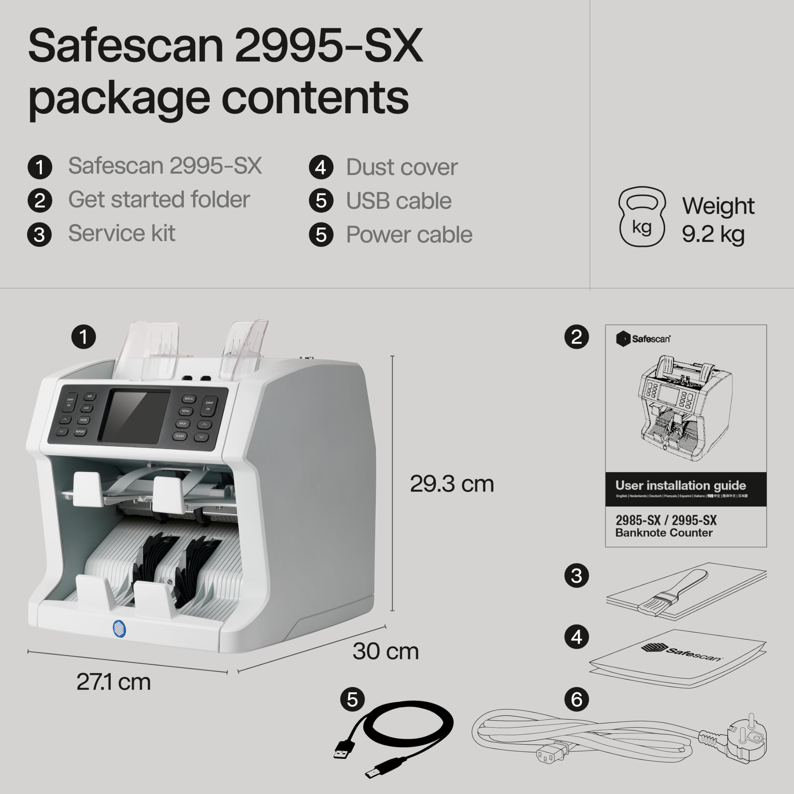 Safescan 2995-SX - Liczarka wartości banknotów i sorter fitness z wykrywanie premium - identyfikuje banknoty nienadające się do recyrkulacji lub bankomatów - Dla wszystkich polskich banknotów