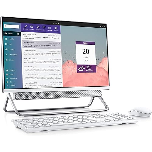 Latest_Dell Inspiron 24 5000 All-in-One A-Frame Stand, 23.8" FHD Anti-Glare Infinity Touch, Intel Core i7-10510U, 16GB, 512GB SSD, Windows 10, Wireless Keyboard Mouse, 1-Month Basrdis Support