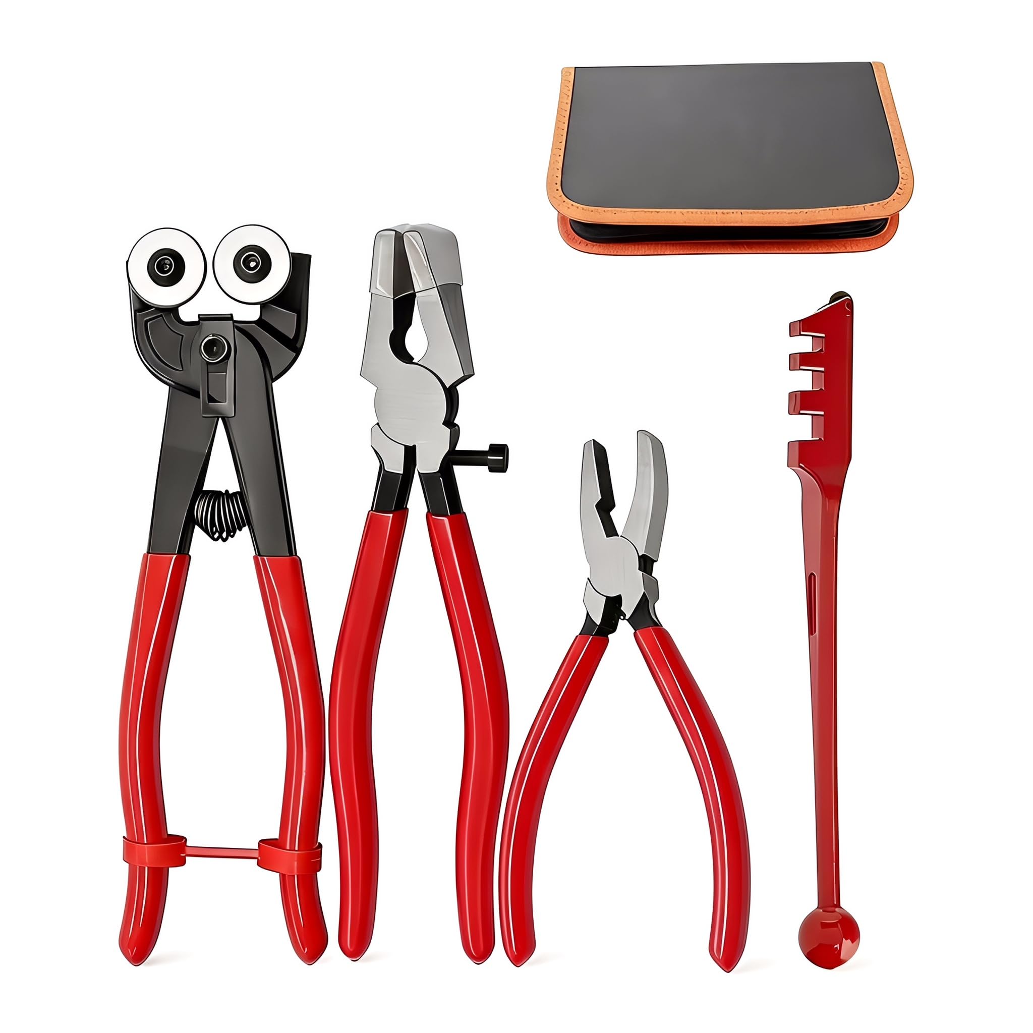 Kit di 4 taglierine per mosaico in vetro, tra cui tronchese per piastrelle di vetro, pinza per scorrimento vetro, pinza per rottura vetro e tagliavetro per vetri, mosaici, fusibili, rotture