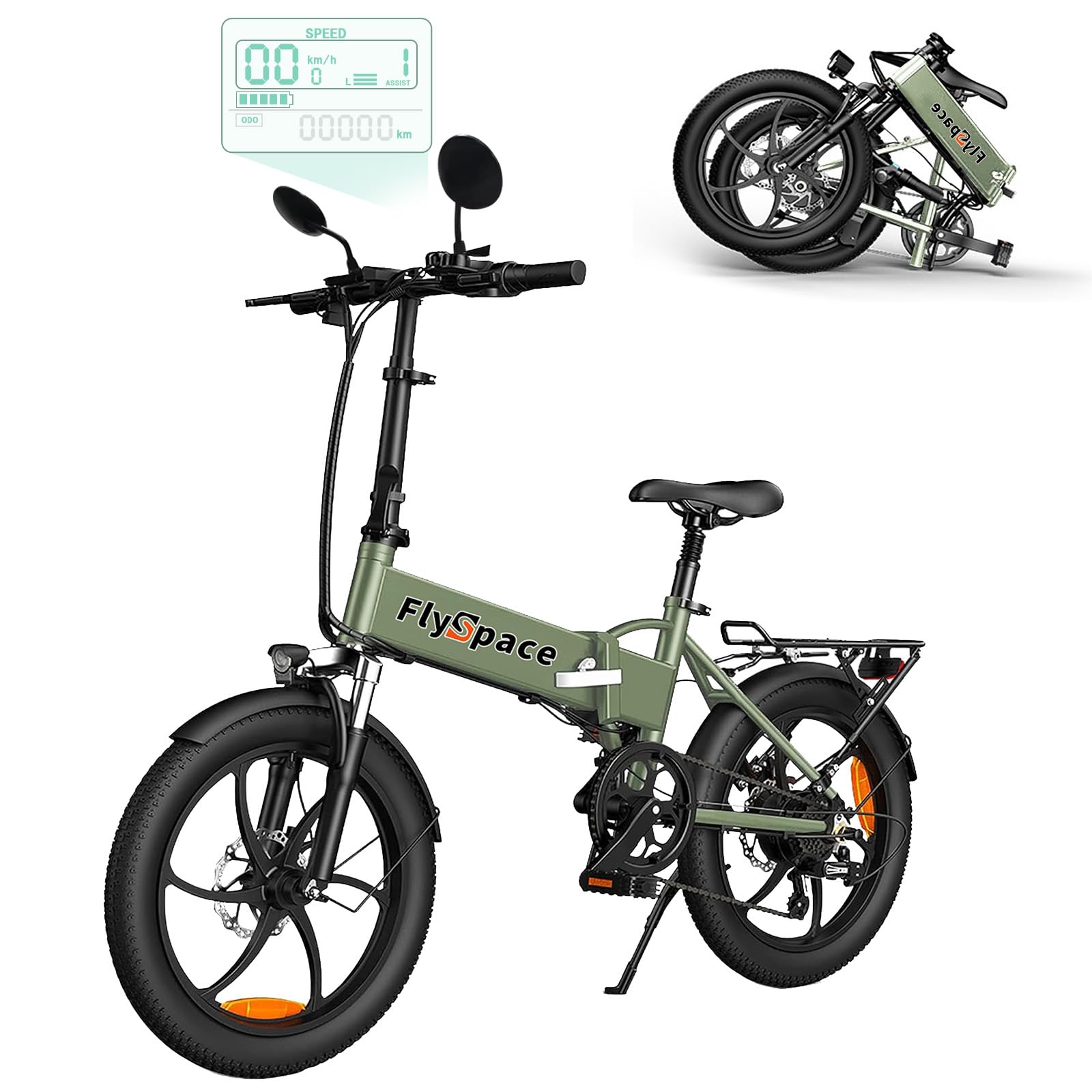 Amazon | FlySpace 電動自転車 最大続行距離110km 36V10.4AH