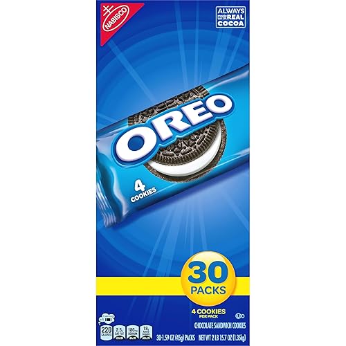 Miniatura 19 de OREO - Galletas de sándwich de chocolate, 30 paquetes de snack de 1.59 oz